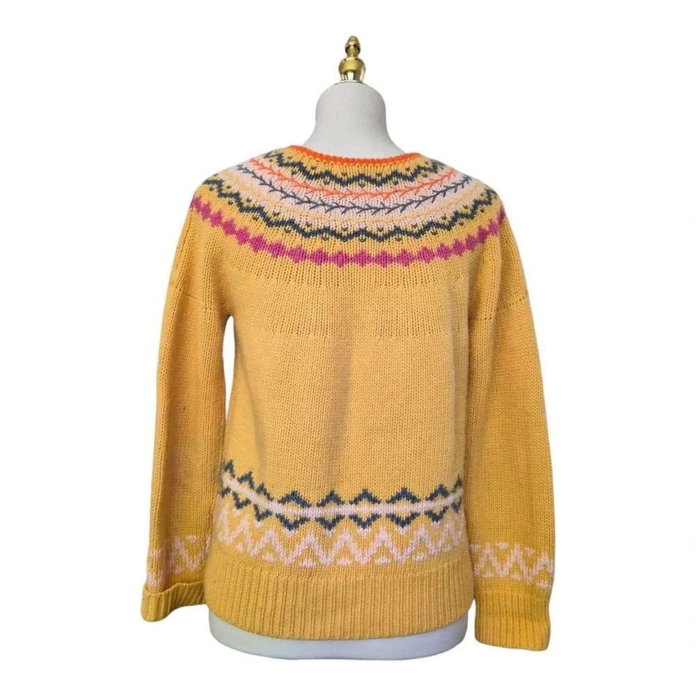 Sundance Fair Isle Cardigan Sweater Multicolor Wool Cashmere Angora Blend Button - Picture 3 of 5
